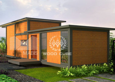 Maisons préfabriquées modernes d'aspect en bois avec le matériel de protection de l'environnement de grenier