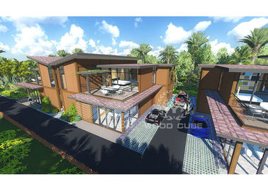 Maisons préfabriquées duplex de 306 mètres carrés, villa modulaire à extrémité élevé de famille