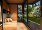Chambre préfabriquée adaptée aux besoins du client de jardin de couleur, cabines en bois préfabriquées de mini arrière-cour